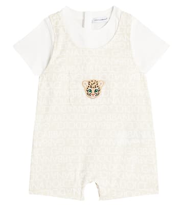 Bebé - mono de algodón estampado con bordado | Dolce&Gabbana Kids