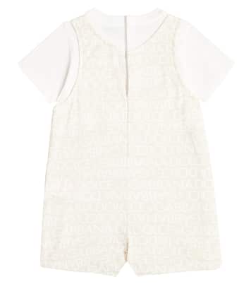 Bebé - mono de algodón estampado con bordado | Dolce&Gabbana Kids