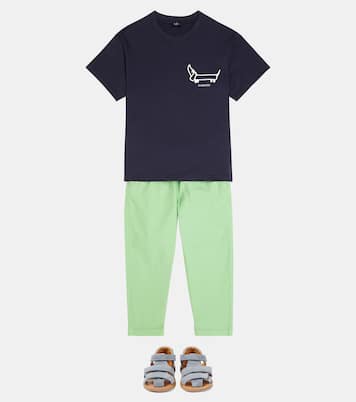 Cotton and linen-blend straight pants | Il Gufo
