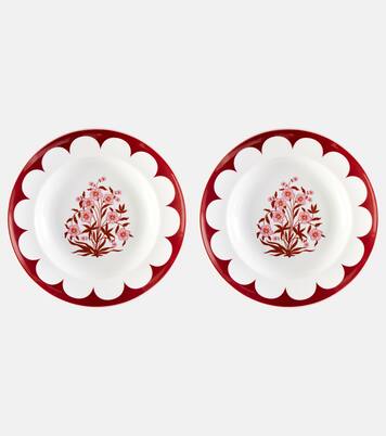Jaipur set of 2 porcelain soup plates | Aquazzura Casa