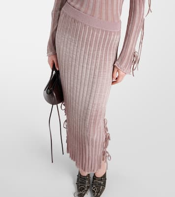 Gonna midi semitrasparente in maglia | Acne Studios