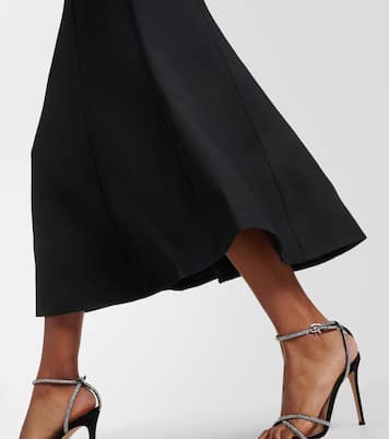 Jupe midi en laine et soie à ornements | Roland Mouret