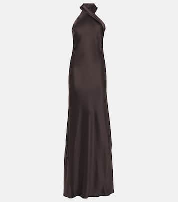 Robe longue Pandora en satin | Galvan