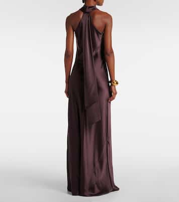 Robe longue Pandora en satin | Galvan
