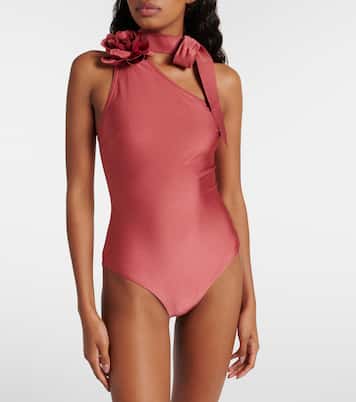 Bañador Waverly asimétrico con aplique floral | Zimmermann
