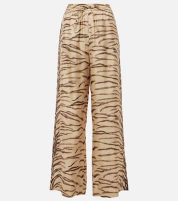 Weite High-Rise-Hose aus Seide | Stella McCartney
