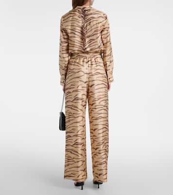 Weite High-Rise-Hose aus Seide | Stella McCartney