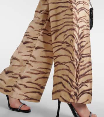 Weite High-Rise-Hose aus Seide | Stella McCartney