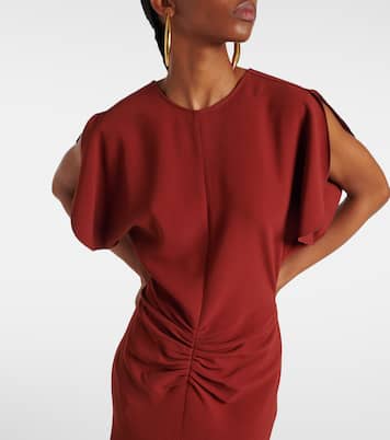 Puff-sleeve gathered midi dress | Victoria Beckham