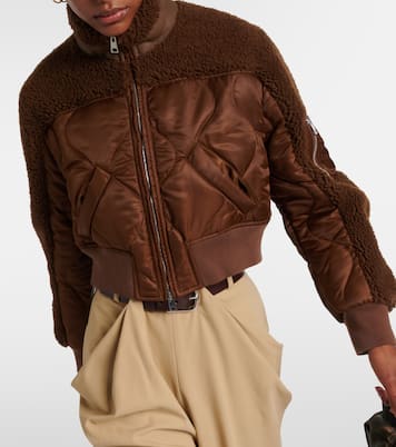 Chaqueta bomber de borrego y nylon | Blancha