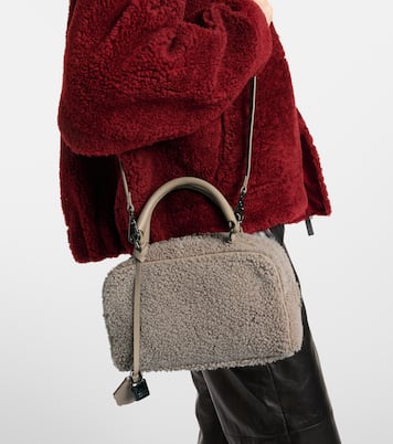 Borsa in shearling con pelle | Brunello Cucinelli