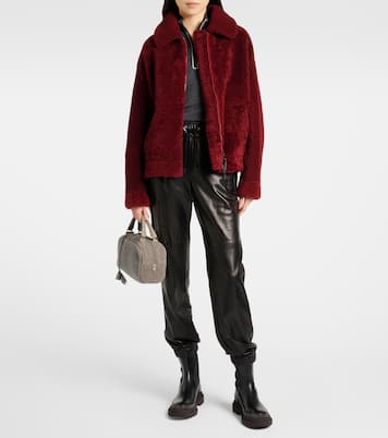 Borsa in shearling con pelle | Brunello Cucinelli