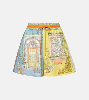 Monte printed high-rise linen shorts | Alémais