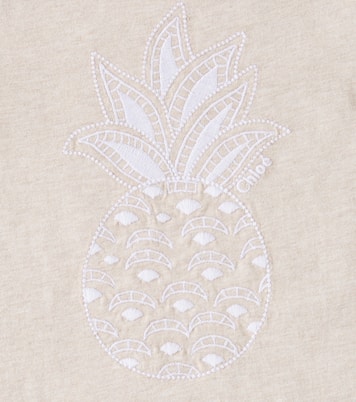 Camiseta en jersey de algodón bordada | Chloé Kids