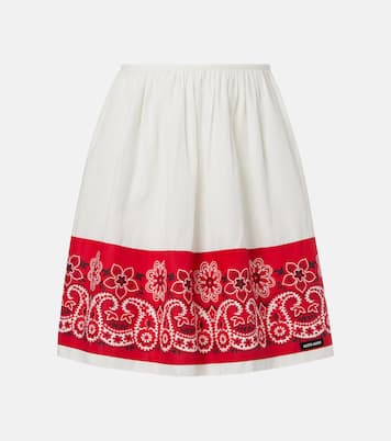 Bandana printed cotton poplin miniskirt | Miu Miu