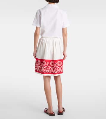 Bandana printed cotton poplin miniskirt | Miu Miu