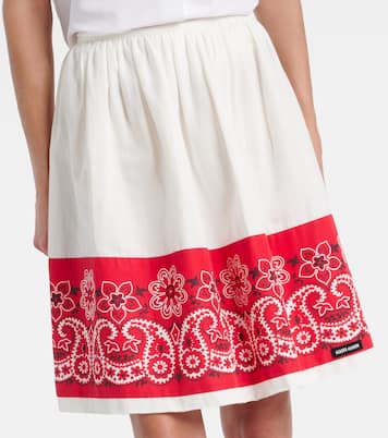 Bandana printed cotton poplin miniskirt | Miu Miu