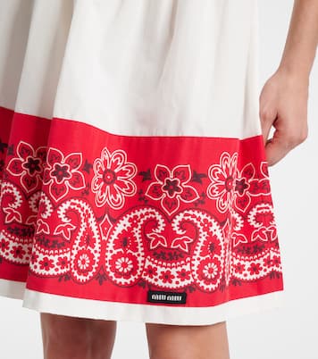 Bandana printed cotton poplin miniskirt | Miu Miu