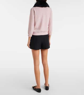 Cardigan aus Schurwolle mit Shearling | Valentino