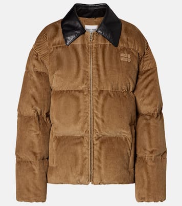Cotton corduroy down jacket | Miu Miu