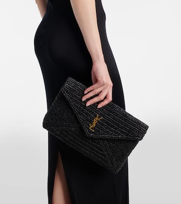Cassandre Large raffia pouch | Saint Laurent