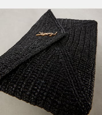 Cassandre Large raffia pouch | Saint Laurent
