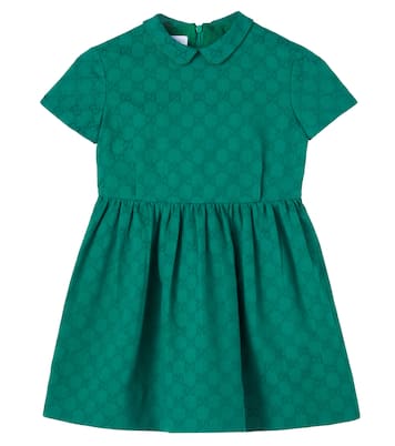 Vestido de algodón en jacquard con GG | Gucci Kids