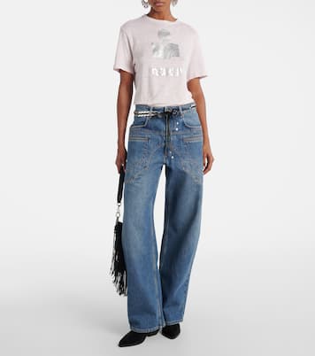 T-shirt Zewel in lino con logo | Marant Etoile