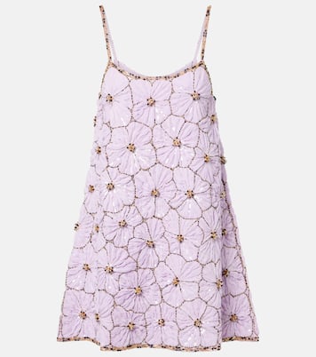 Embellished floral chiffon minidress | La DoubleJ