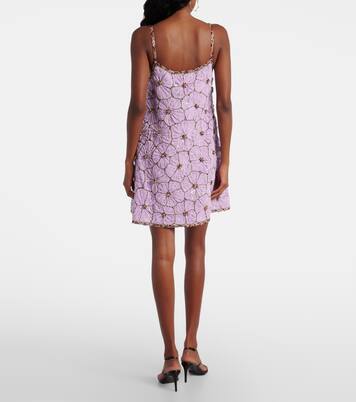 Embellished floral chiffon minidress | La DoubleJ