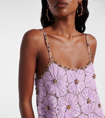 Embellished floral chiffon minidress | La DoubleJ