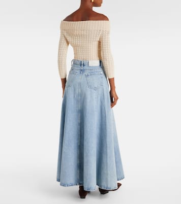 Drama high-rise cotton denim maxi skirt | 7 For All Mankind
