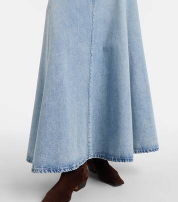 Drama high-rise cotton denim maxi skirt | 7 For All Mankind