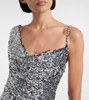 One-shoulder sequined gown | Area