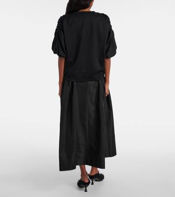 Gathered cotton jersey T-shirt | Noir Kei Ninomiya