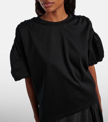 Gathered cotton jersey T-shirt | Noir Kei Ninomiya