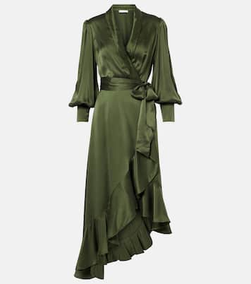 Wickelkleid aus Seidensatin | Zimmermann