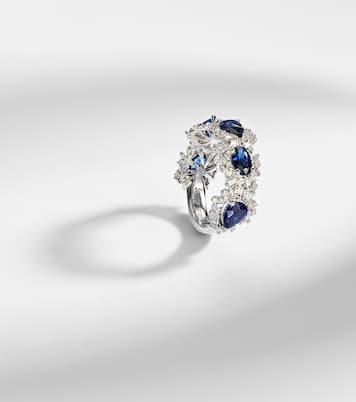 Anello in oro bianco 18kt con zaffiri e diamanti | Suzanne Kalan