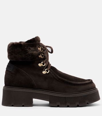 Turin shearling-trimmed suede lace-up boots | Bogner