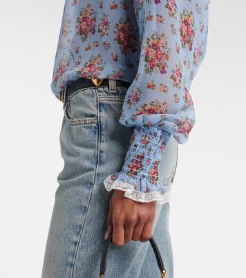 Floral ruffled silk and cotton blouse | Dolce&Gabbana