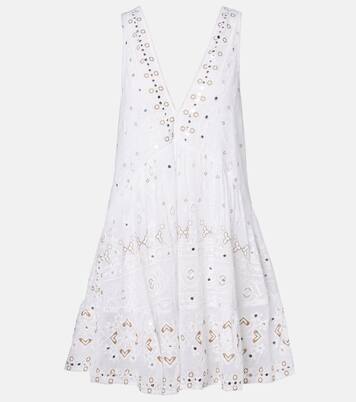 Embroidered cotton minidress | Juliet Dunn