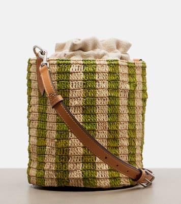 VLogo Mini striped raffia tote bag | Valentino Garavani