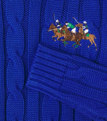 Cable-knit embroidered cotton sweater | Polo Ralph Lauren Kids