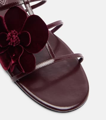Orchid floral-appliqué leather sandals | Zimmermann