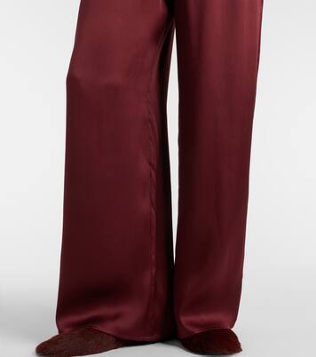 Austin silk satin wide-leg pants | Asceno