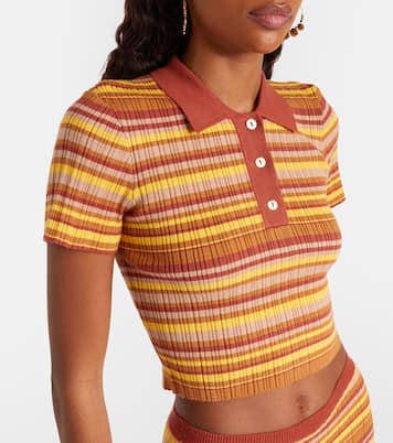 Polo cropped acanalado Mike a rayas  | Bananhot