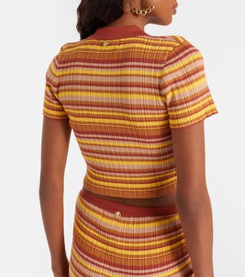 Polo cropped acanalado Mike a rayas  | Bananhot