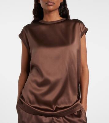 Silk-blend satin top | Brunello Cucinelli