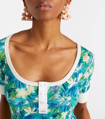 Flower Cloud enamel drop earrings | Chloé