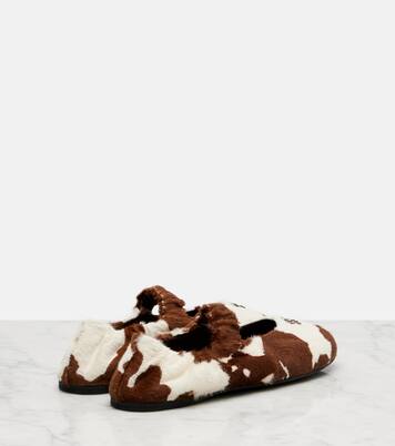 Cow-print calf hair ballet flats | Miu Miu